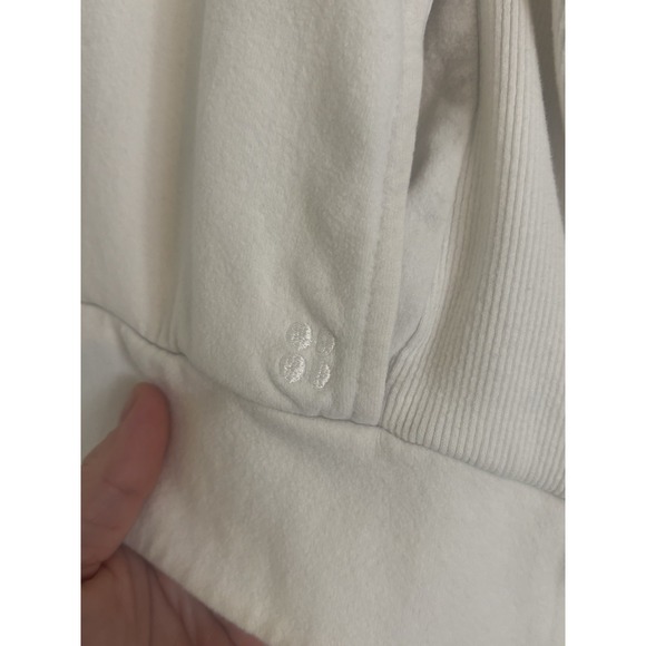 Sweaty Betty Funnel Neck Harmonise Luxe Sweatshirt Cream Women's Size Medium - Picture 4 of 5